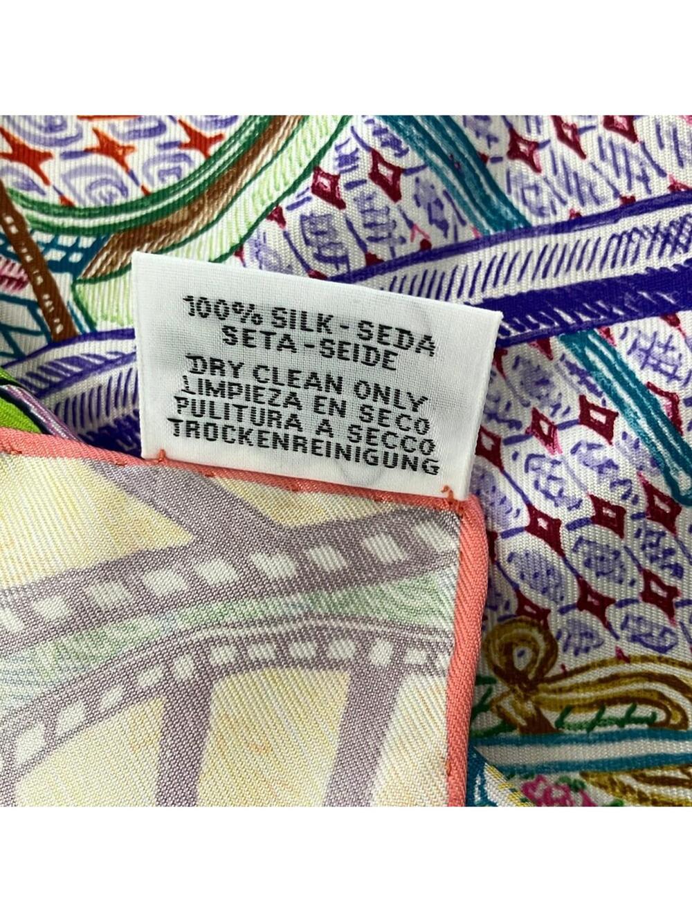 Hermes Carre 90 White Purple Multi #277615H65B - Picture 3 of 4